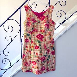 Retro look Floral Plaid Sleeveless Dress by Sangria
